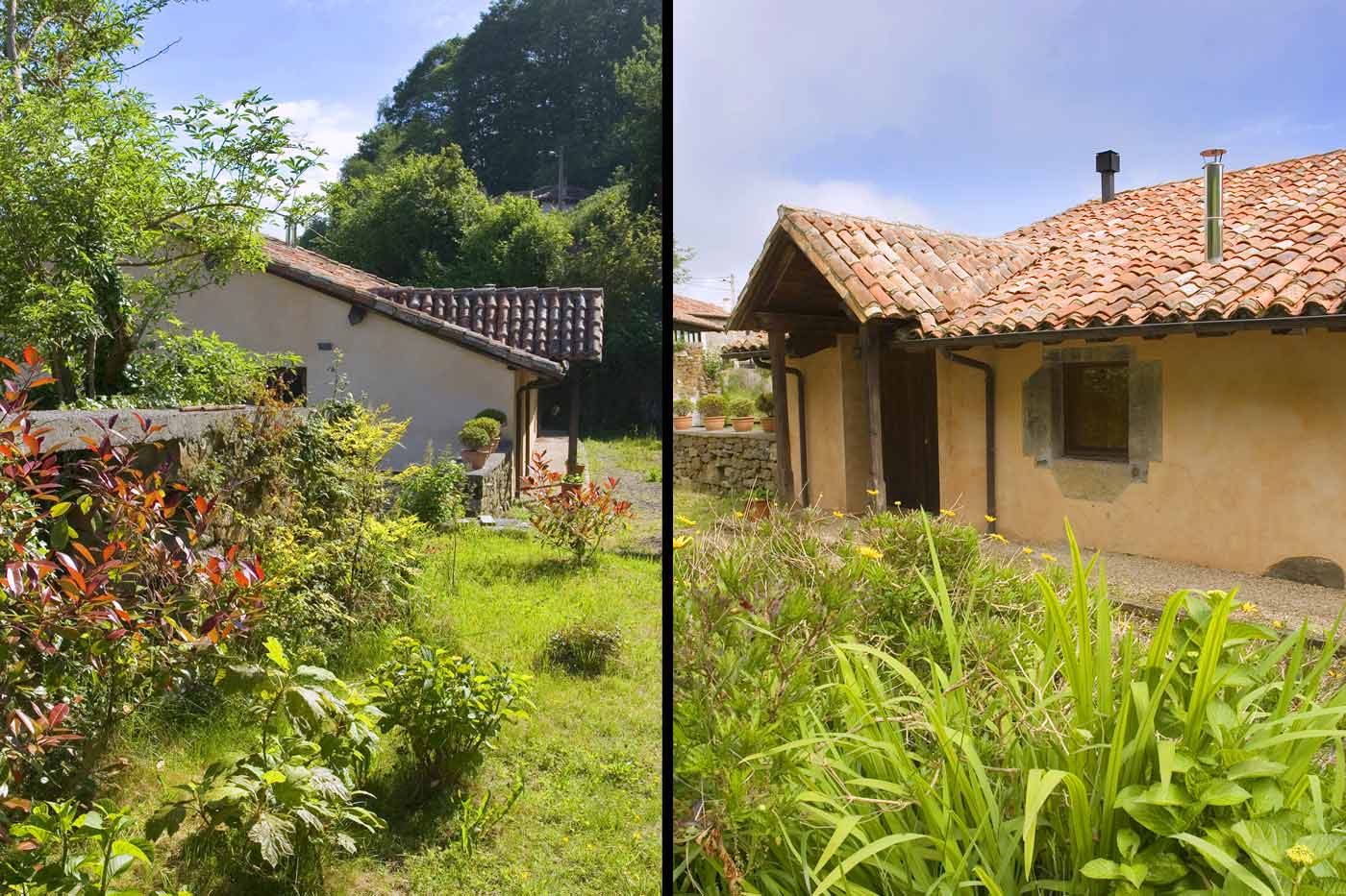 Front of the villa / parking area