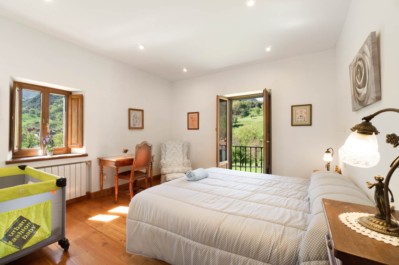 Double bedded room with small balcony