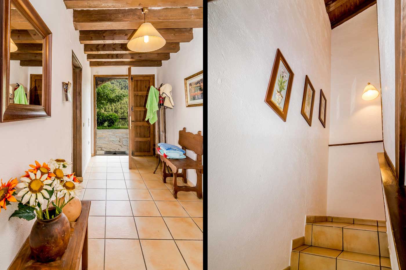 The villa is on two floors