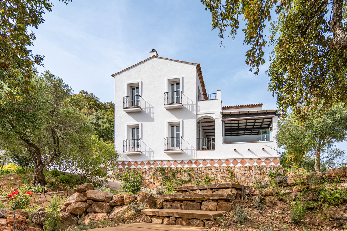 Your villa seen from lower terraces