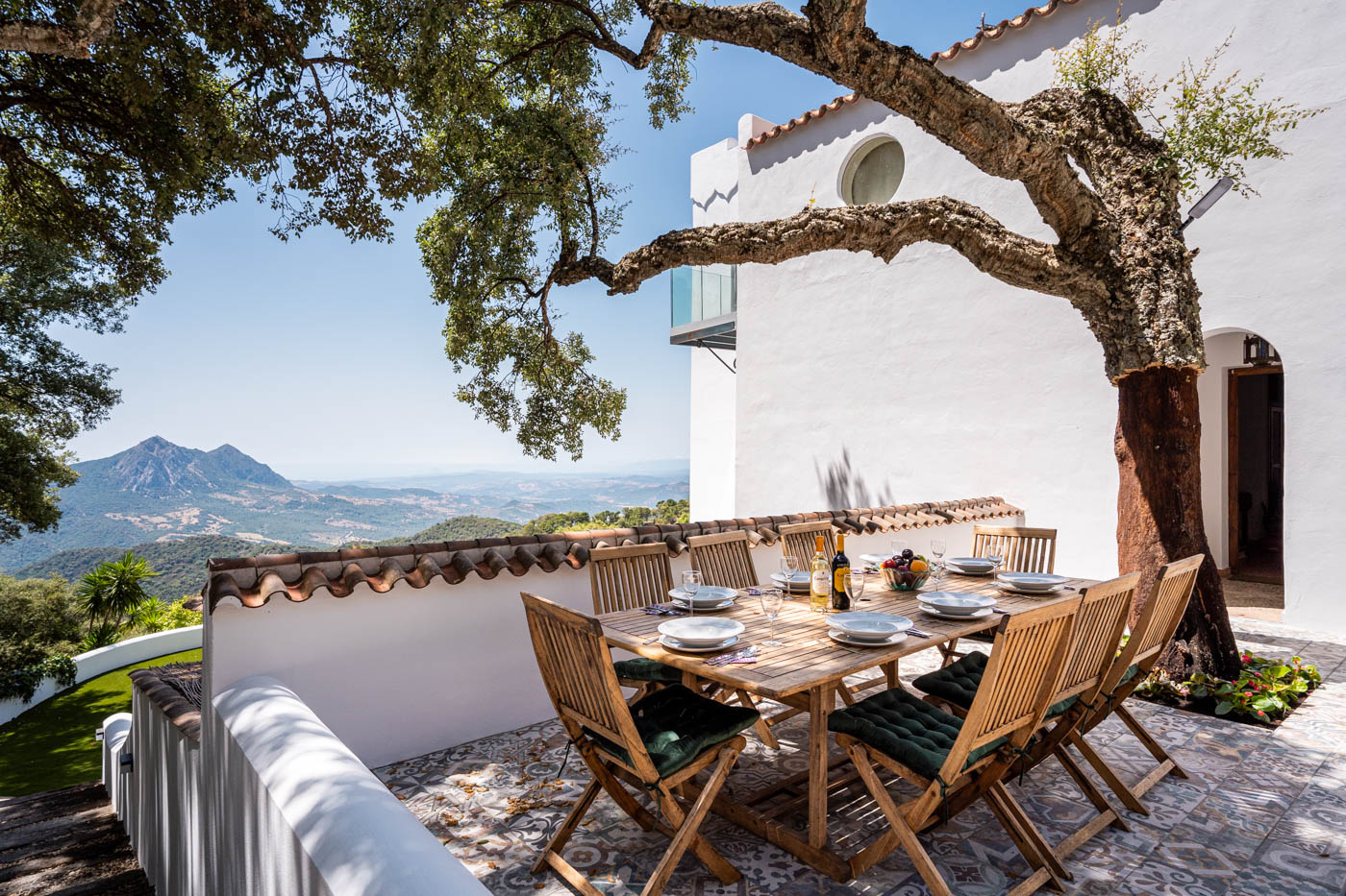 Furnished terrace by main entrance