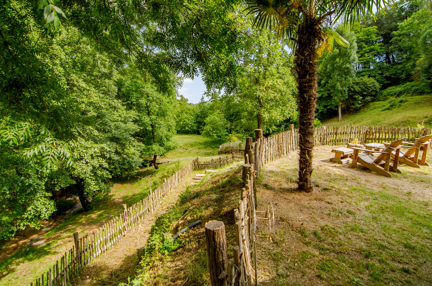 Terrenos privados vallados alrededor de la casa