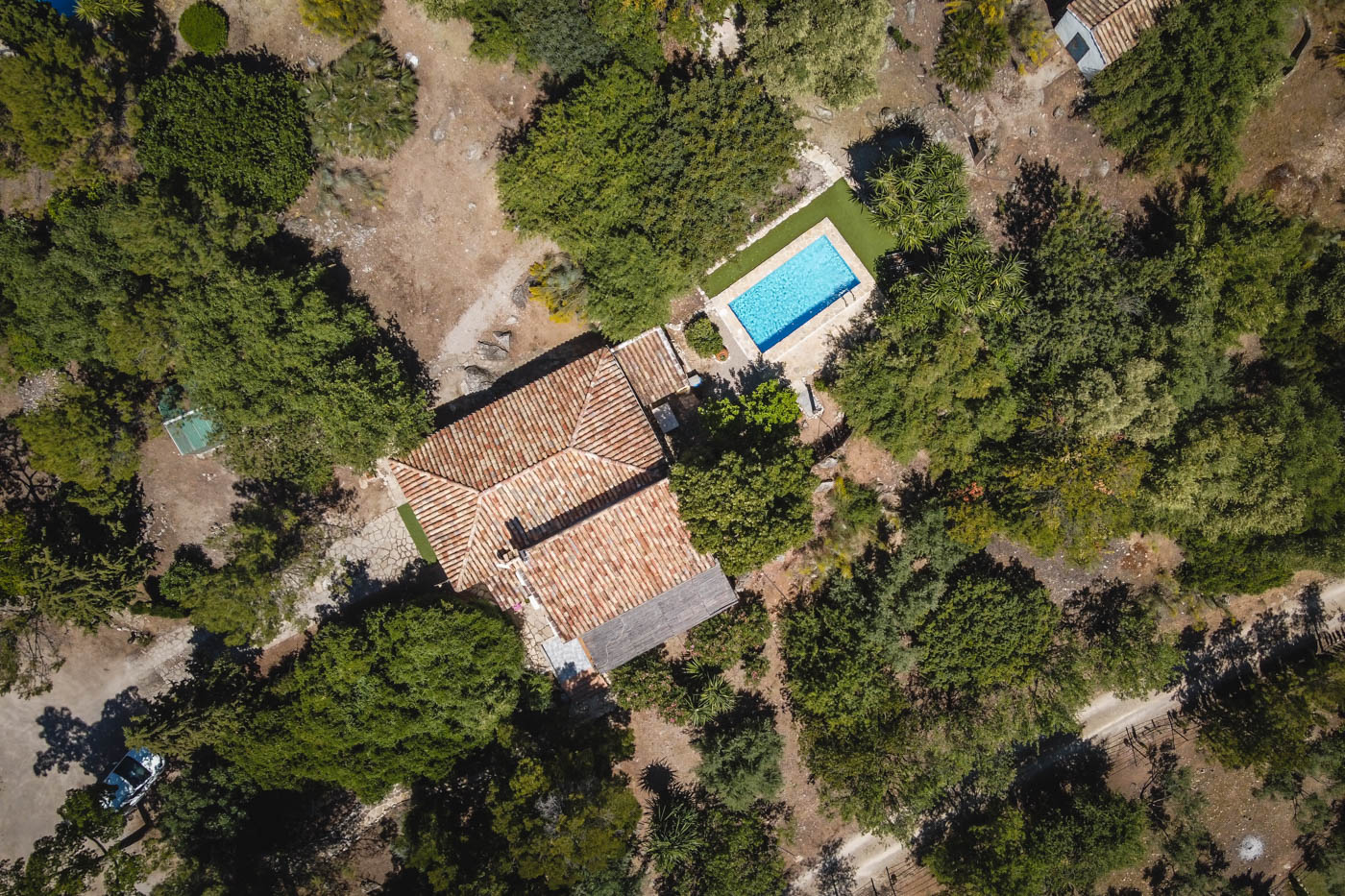 La casa vista desde un drone