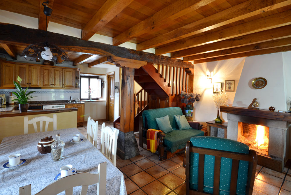 Open plan arrangement with woodburner