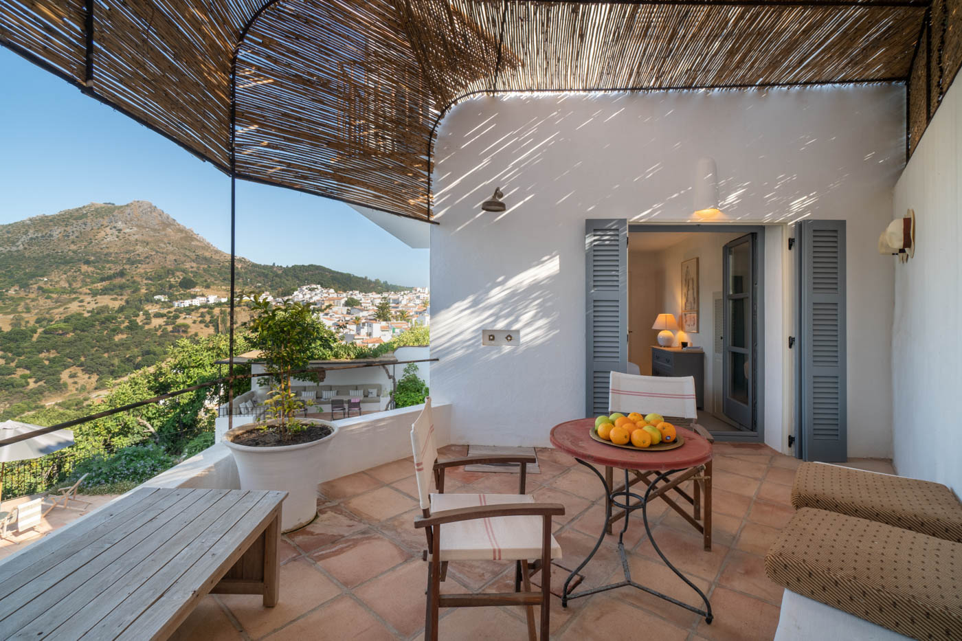 Furnished patio by bedroom