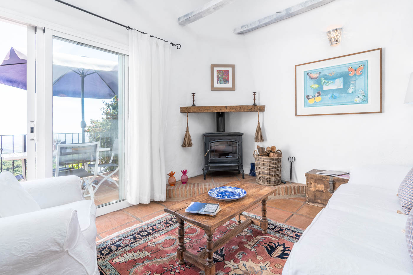 Dining area with doors opening to terrace