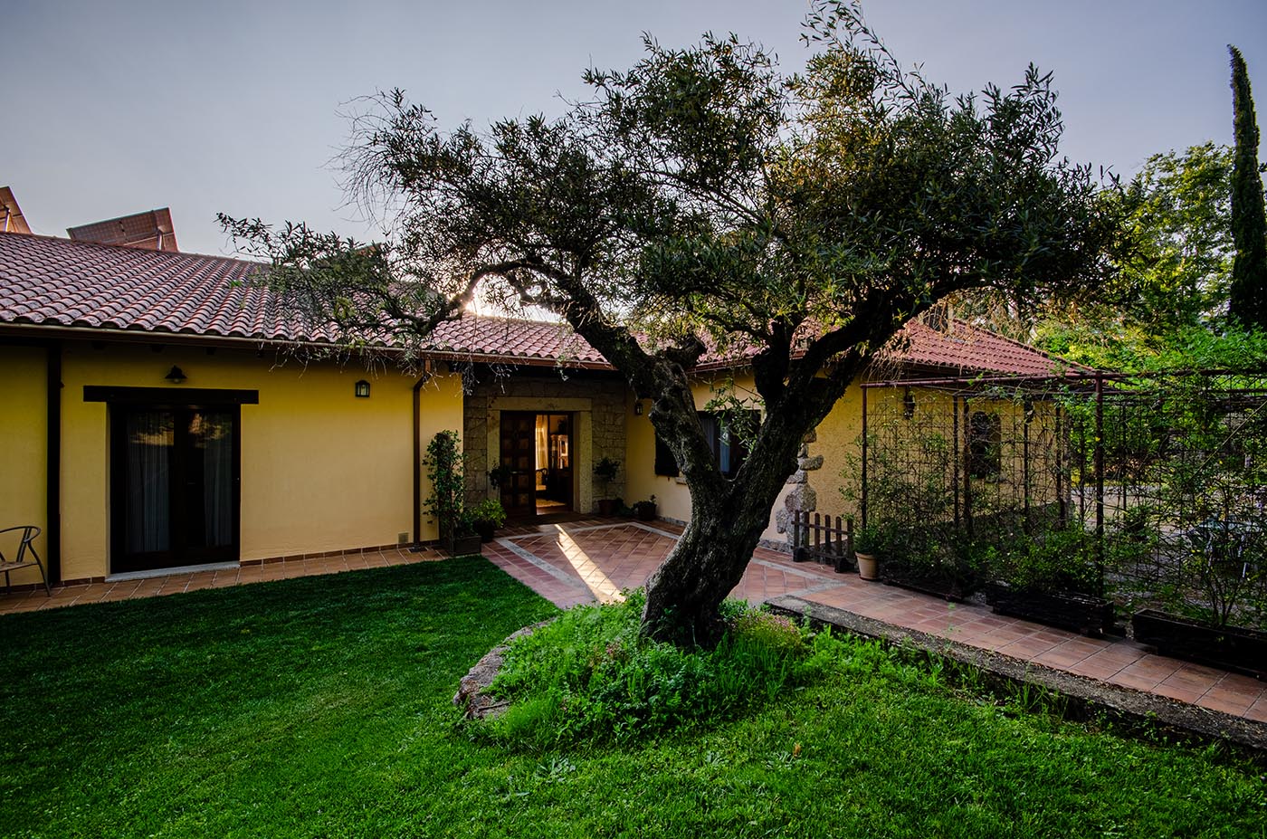 Entrance to villa from parking area