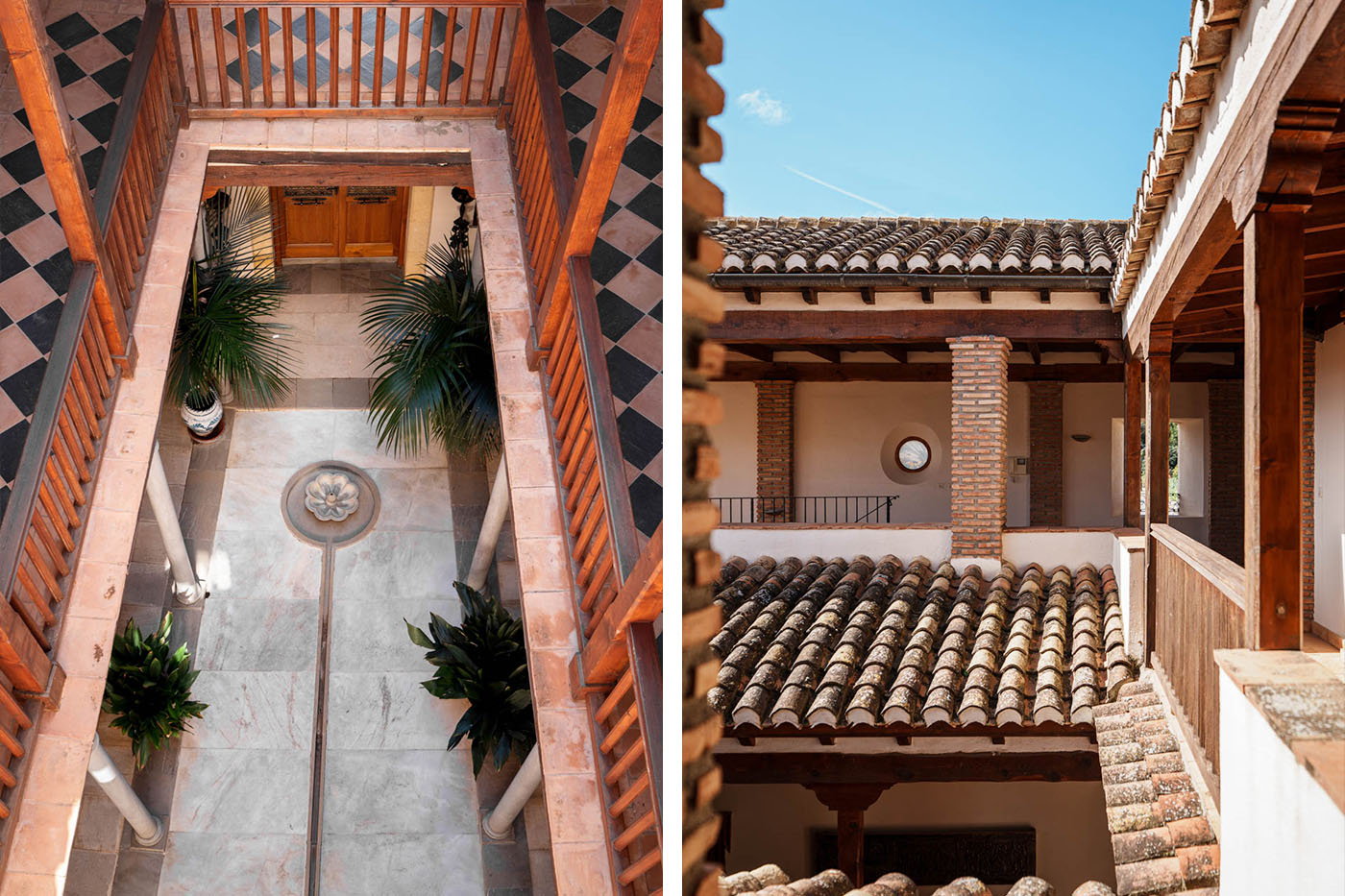 La casa está distribuida alrededor de un patio central