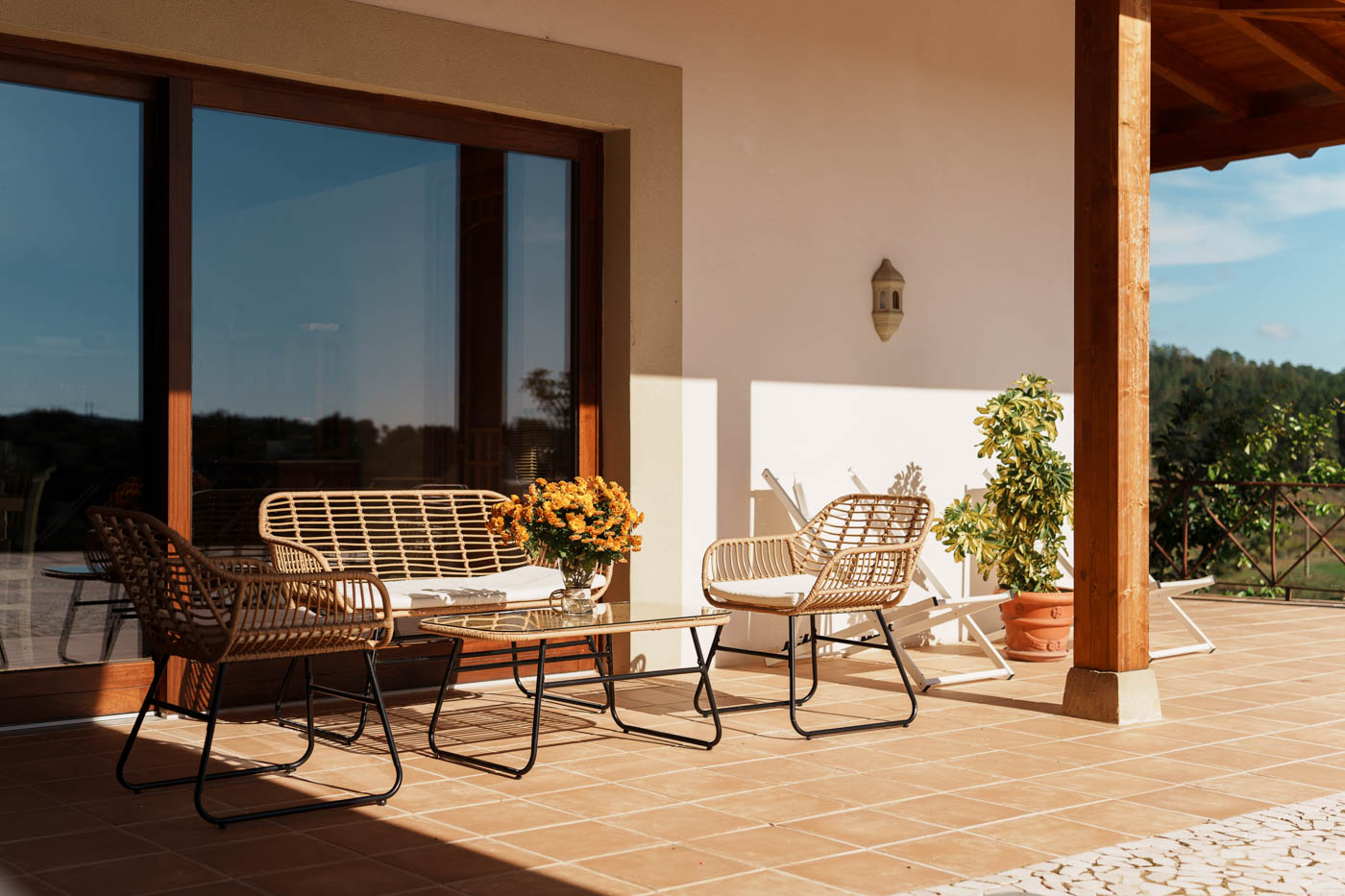 Diferent furnished terraces along the property