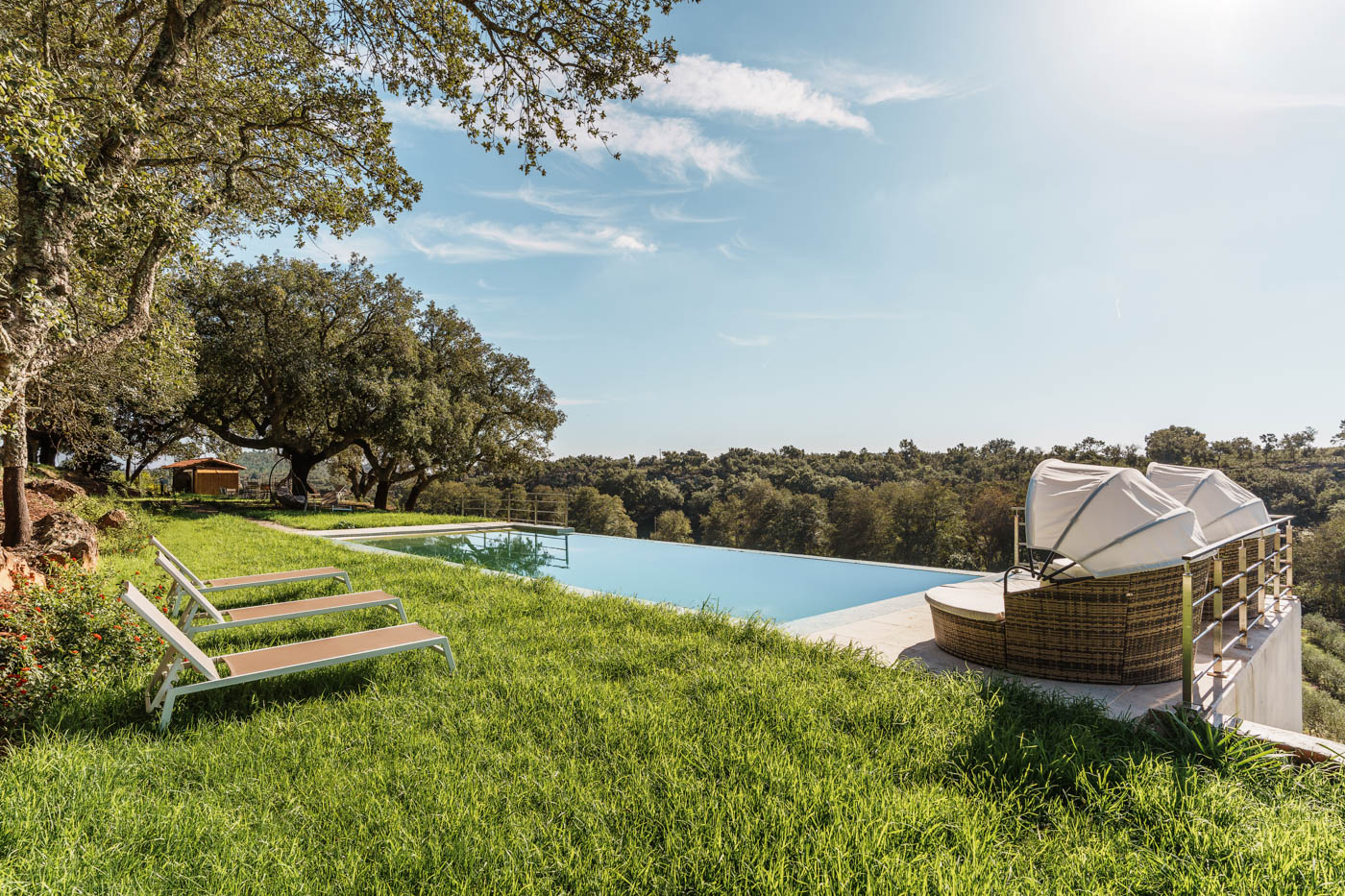 Relax by infinity pool