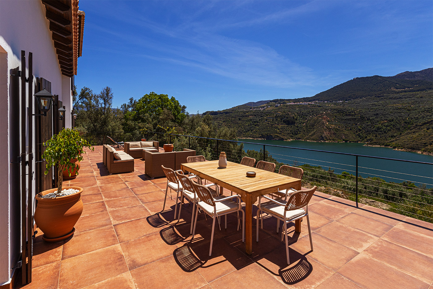 Outdoor dining with views