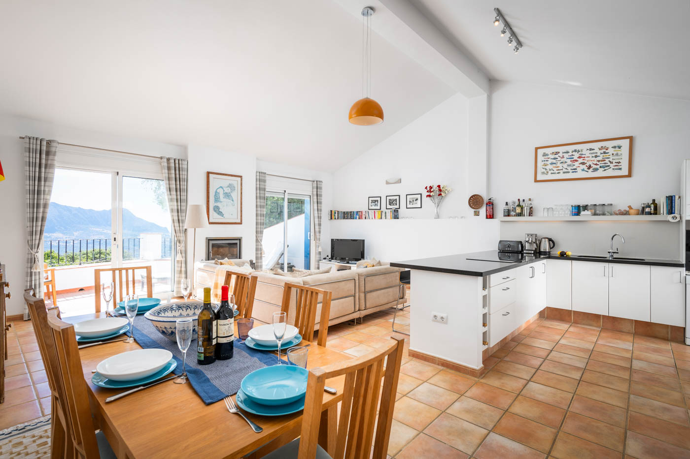 Cocina/comedor/salón en segunba planta con terraza