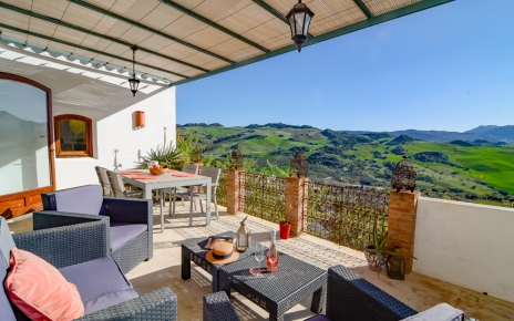 Terrace dining is a must at this property