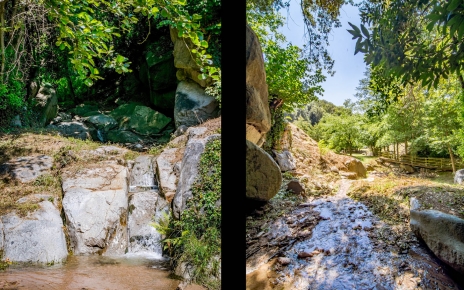 El río corre a lo largo de la finca