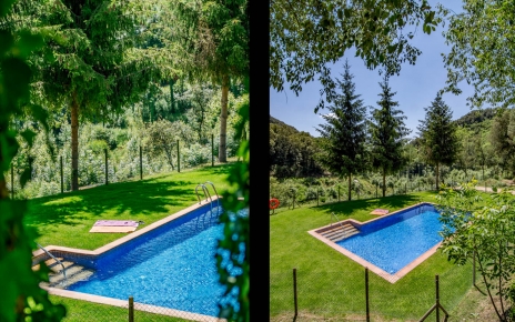 La piscina comunitaria vallada está a unos 100 metros