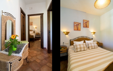 Hallway to double bedded room