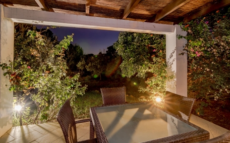 Casita terraces at night