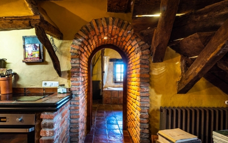 Archway to bathroom