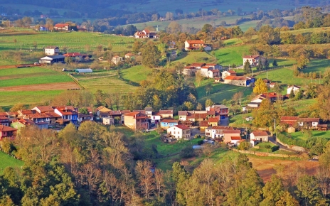 The property is on one edge of the little village