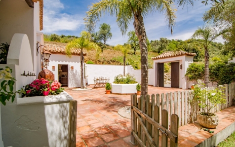 Patio opening to gardens