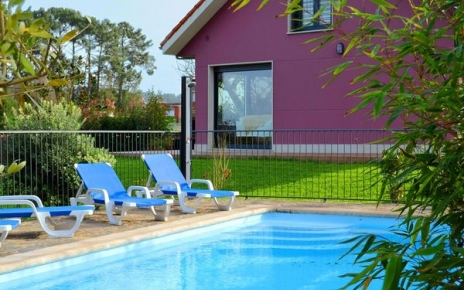 Pool shower, sunloungers