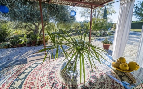 Shaded area by main entrance