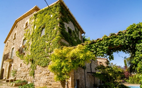 Acceso desde la piscina a la zona ajardinada 