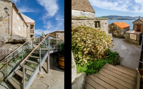 Caminando desde el estacionamiento hasta su casita