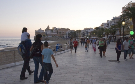 Busy and trendy coastal town of Sitges