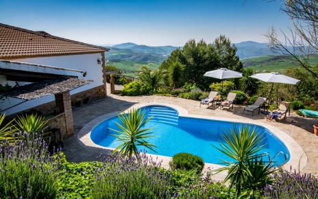 Attractive pool area with sunloungers