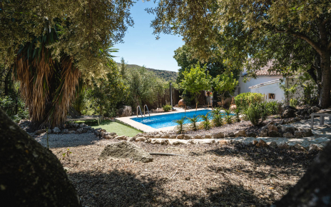 Casa, piscina y jardines