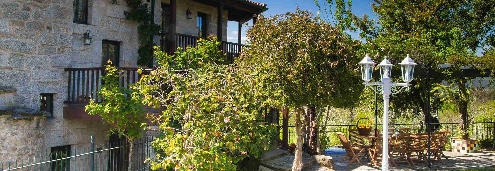 Rustic Galician stone cottage in fairy tale little village
