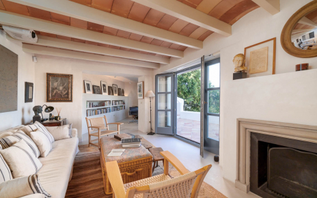 Lounge with doors opening to terraces