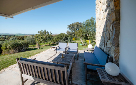 Chill out area next to outdoor dining table