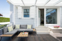 Furnished pergola and back door to your cottage