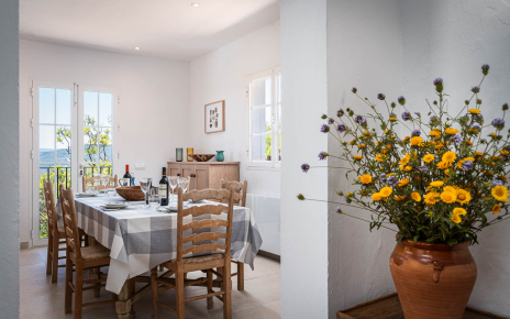 Breakfast table in kitchen
