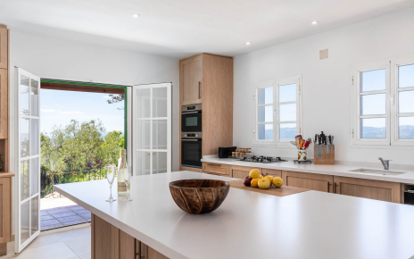 Kitchen opening to porch