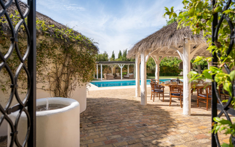 Gate to pool from villa