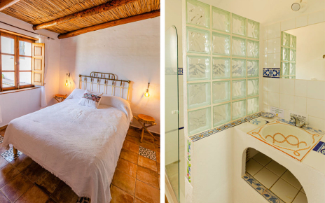 Habitación con cama doble con baño (ducha)