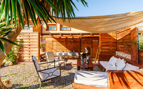 Chill out area next to swimming pool