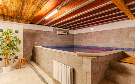 Indoor heated pool (lower level of the property)