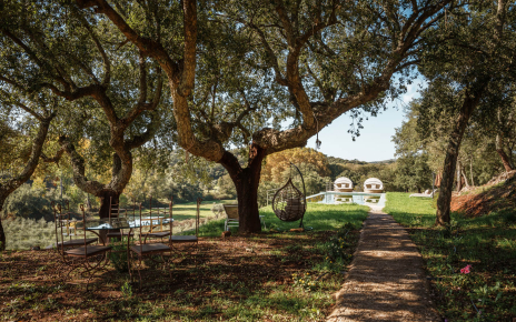 Seating areas on your way to pool area