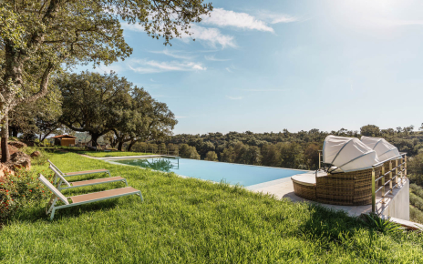 Relax by infinity pool