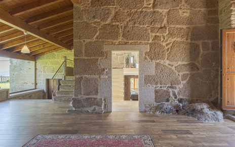 The living area gives access to different rooms