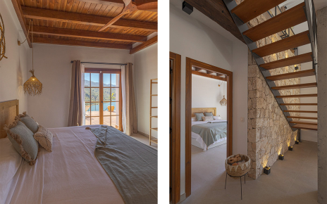 Ground floor bedroom and stairs to attic bedroom