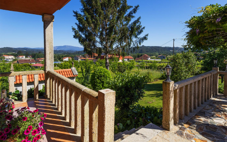 Steps down to gardens