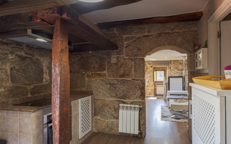 Kitchen next to dining/living room
