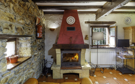 Glass fronted fireplace