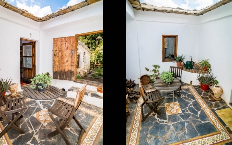 Patio trasero interior en el 1er piso